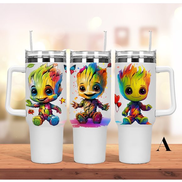 Disney Marvel I Am Groot 40 oz Tumbler/Water bottle/Mug with hand carry handle. - Picture 12 of 12